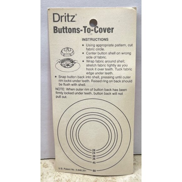 Vintage Dritz Buttons To Cover 3/4" 19mm 4 Count Easy-To-Cover Rustproof Brass - Picture 2 of 6
